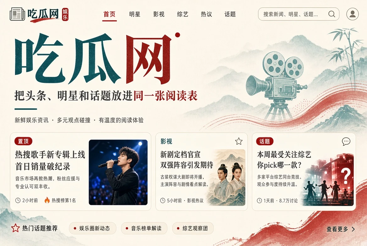 吃瓜网娱乐资讯首页封面完整画面